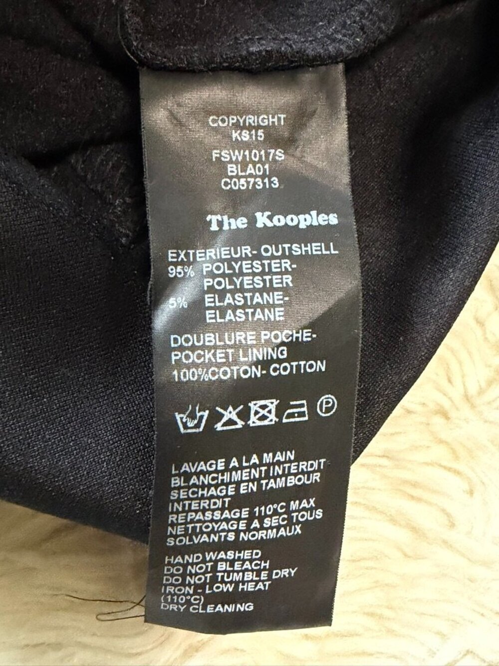 The Kooples Sport Black Moto Jacket Coated Stretch Knit - Size Medium - Picture 5 of 5